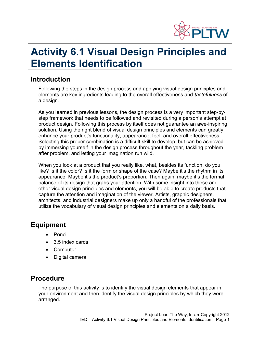 Activity 6.1 Visual Design Principles and Elements Identification