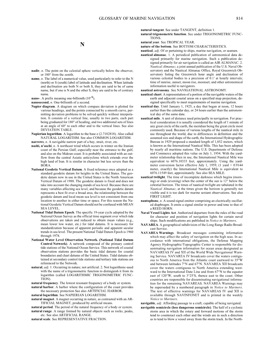 Glossary of Marine Navigation 814