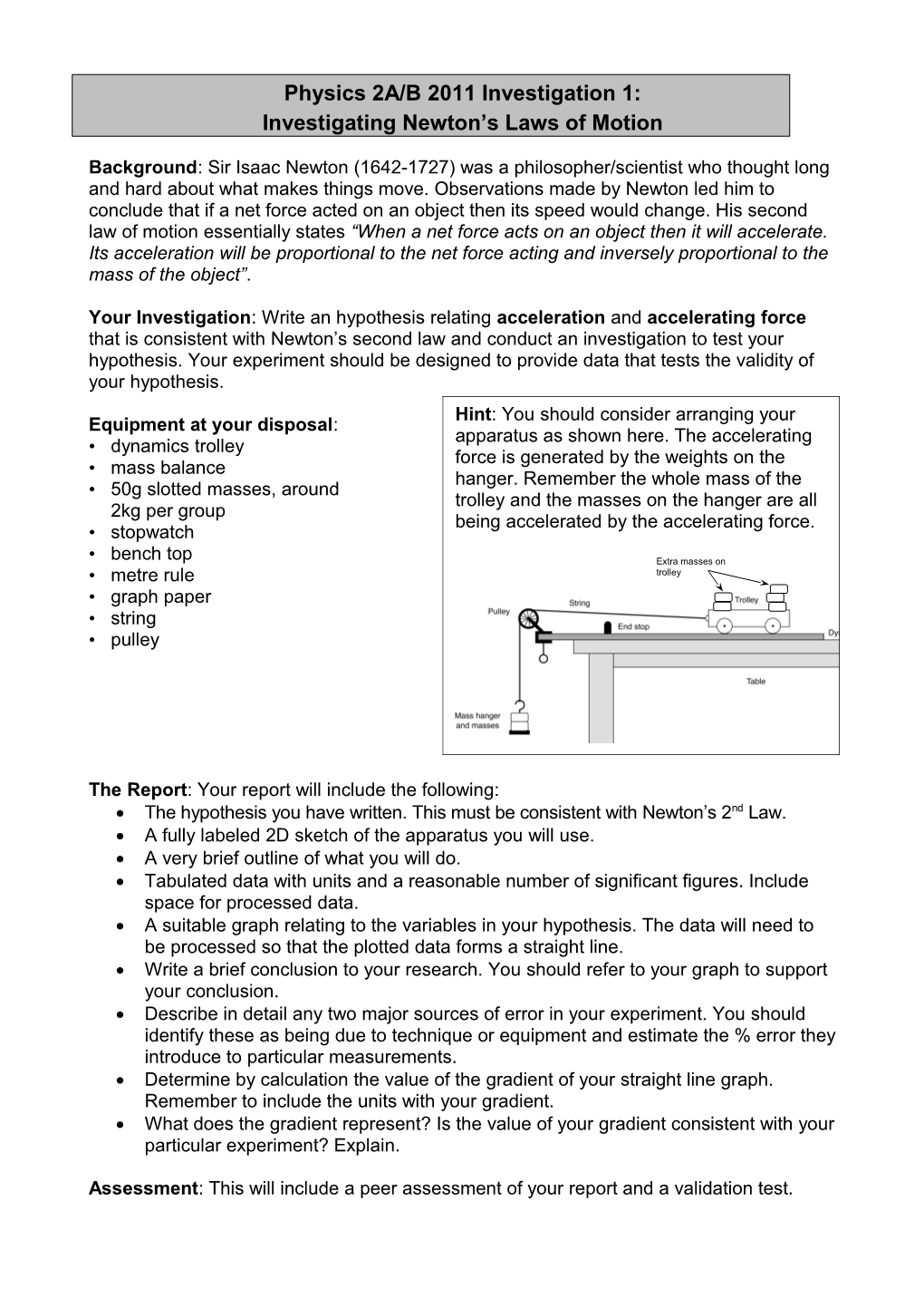 Investigating Newton S Laws of Motion