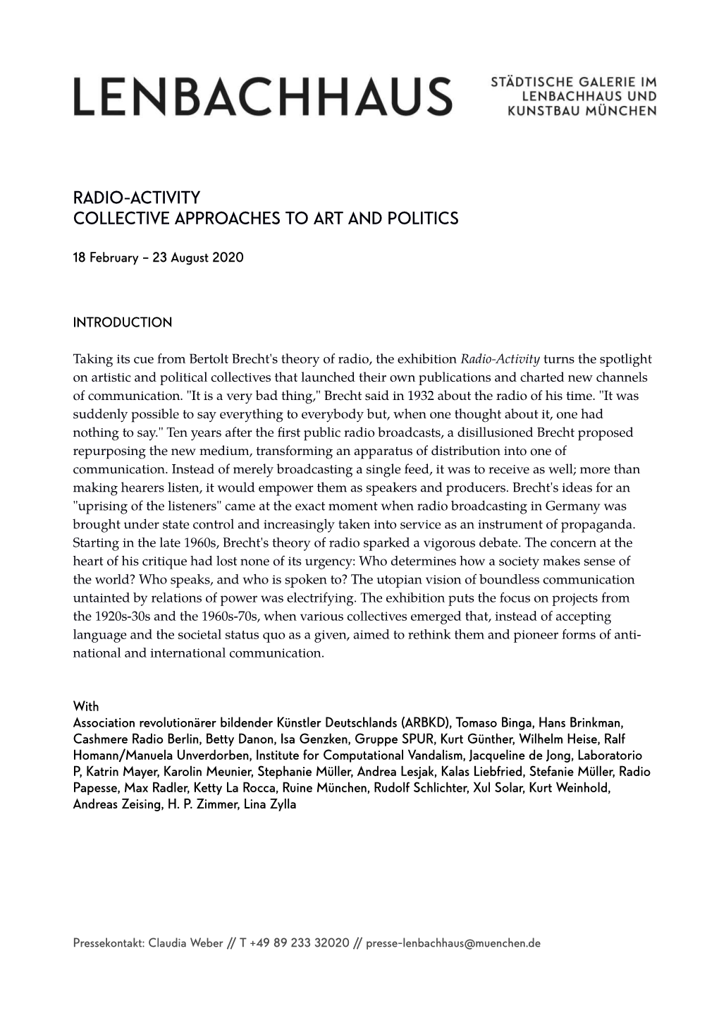 Radio-Activity Collective Approaches to Art and Politics