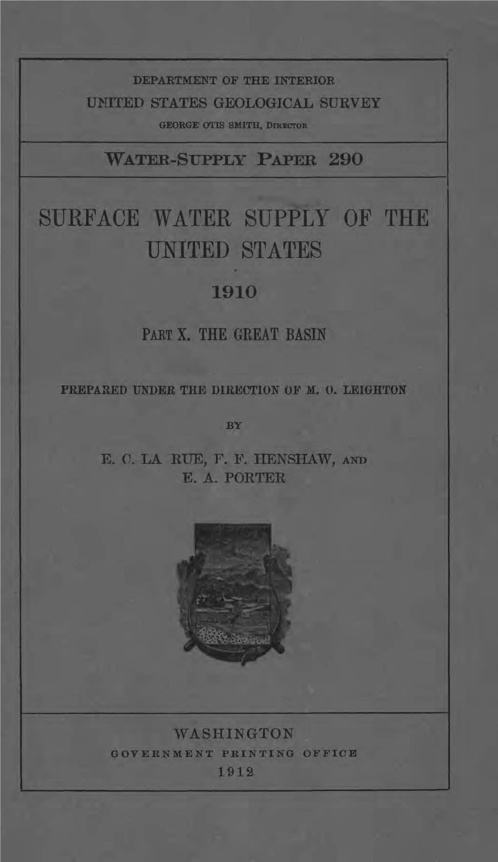 Surface Water Supply Op the United States