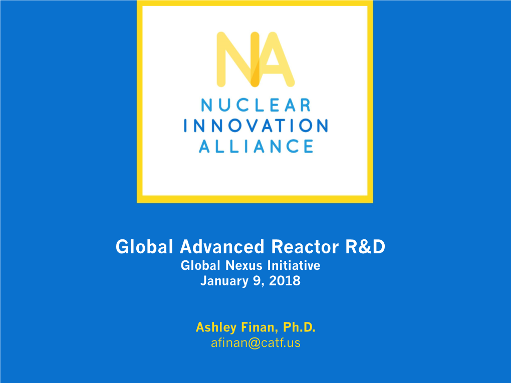 Global Advanced Reactor R&D