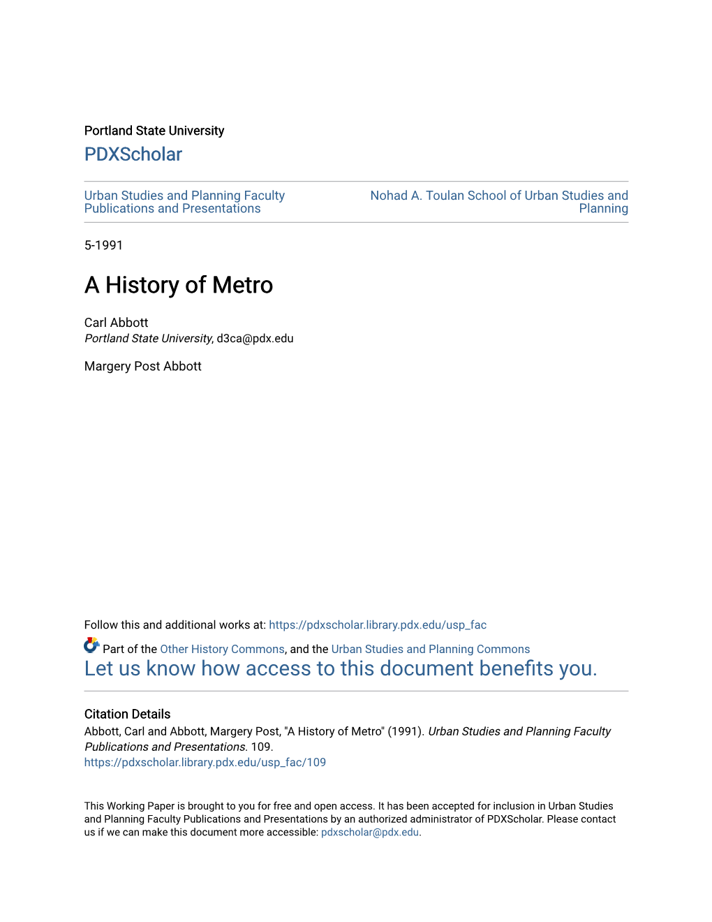 A History of Metro