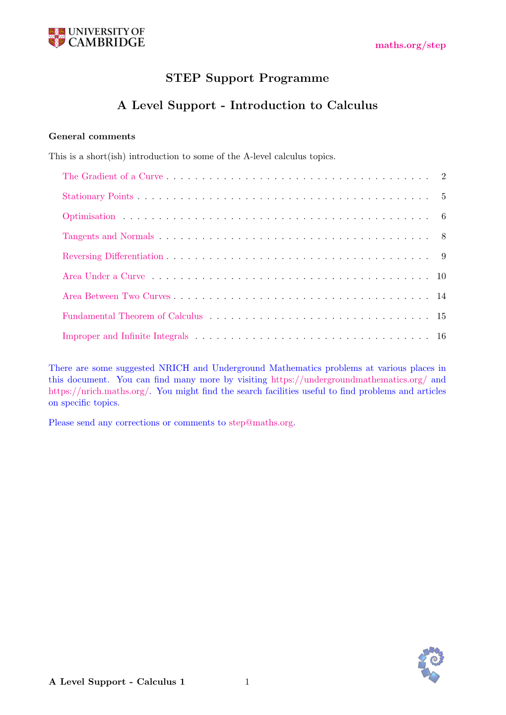 STEP Support Programme a Level Support