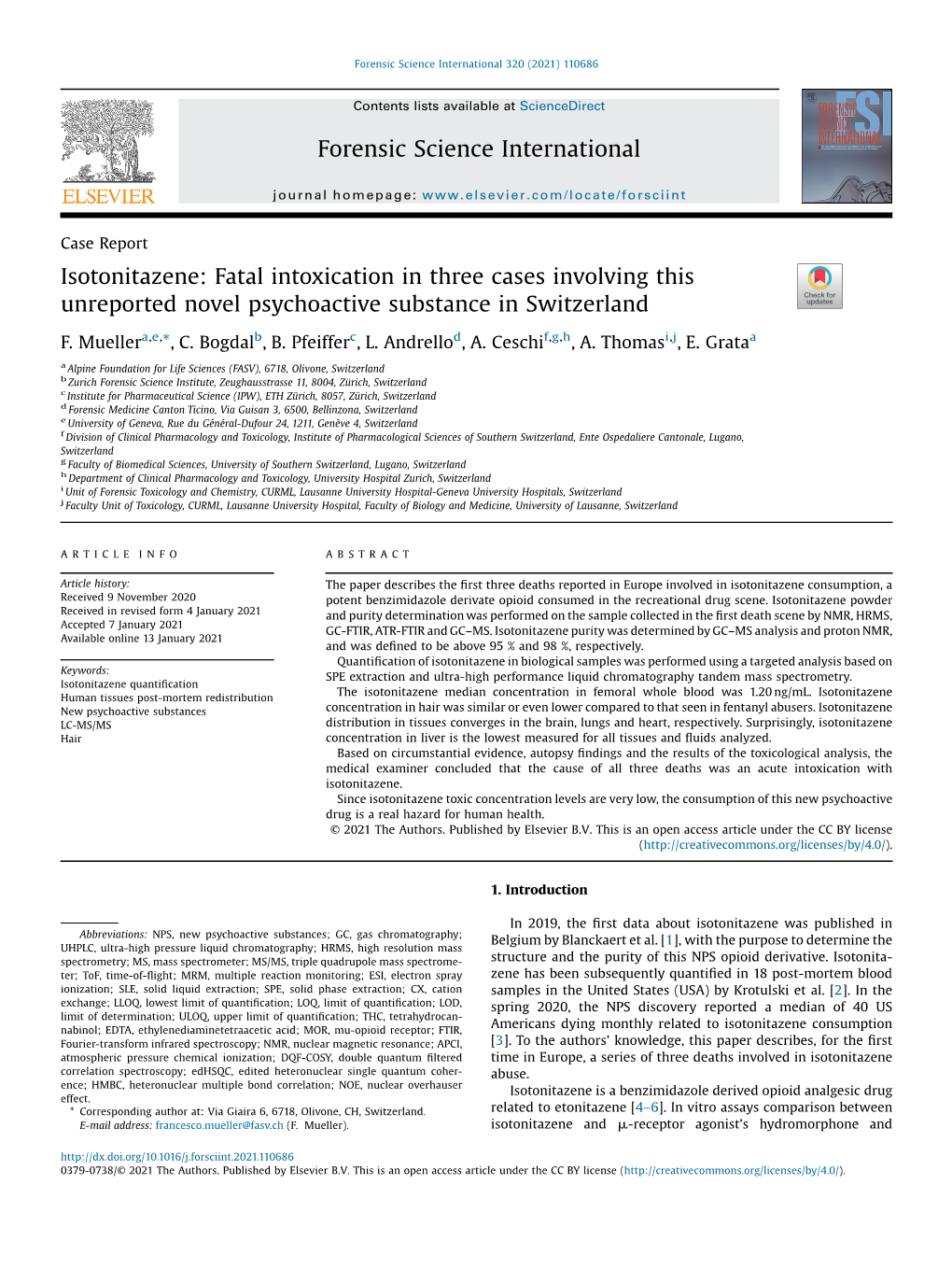 Isotonitazene: Fatal Intoxication in Three Cases Involving This