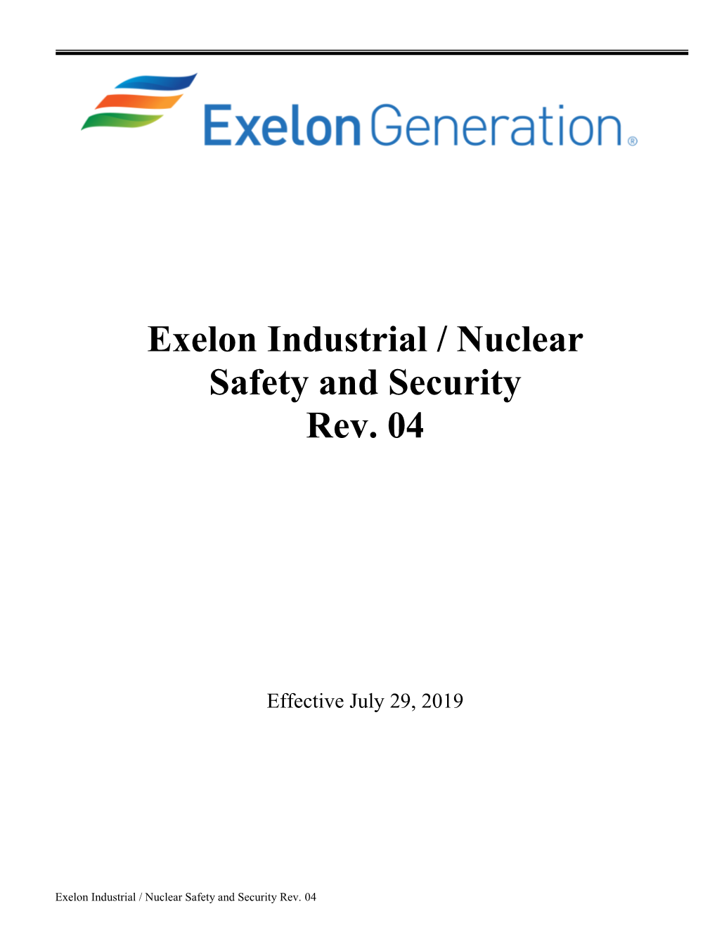 Exelon Industrial / Nuclear Safety and Security Rev