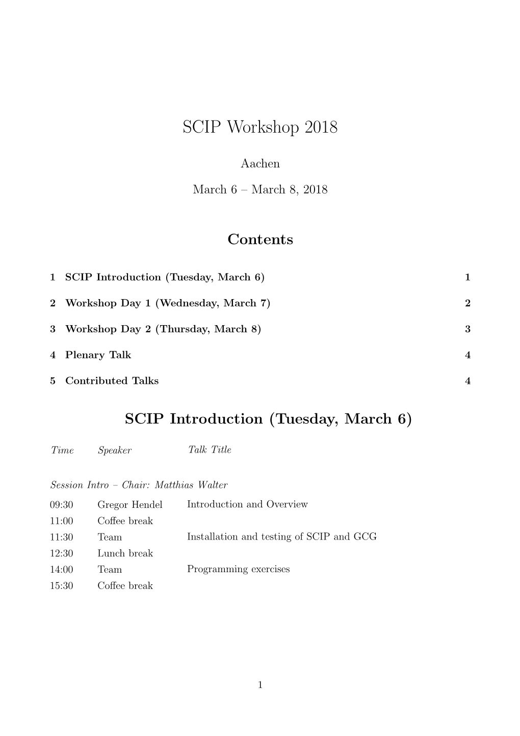 SCIP Workshop 2018