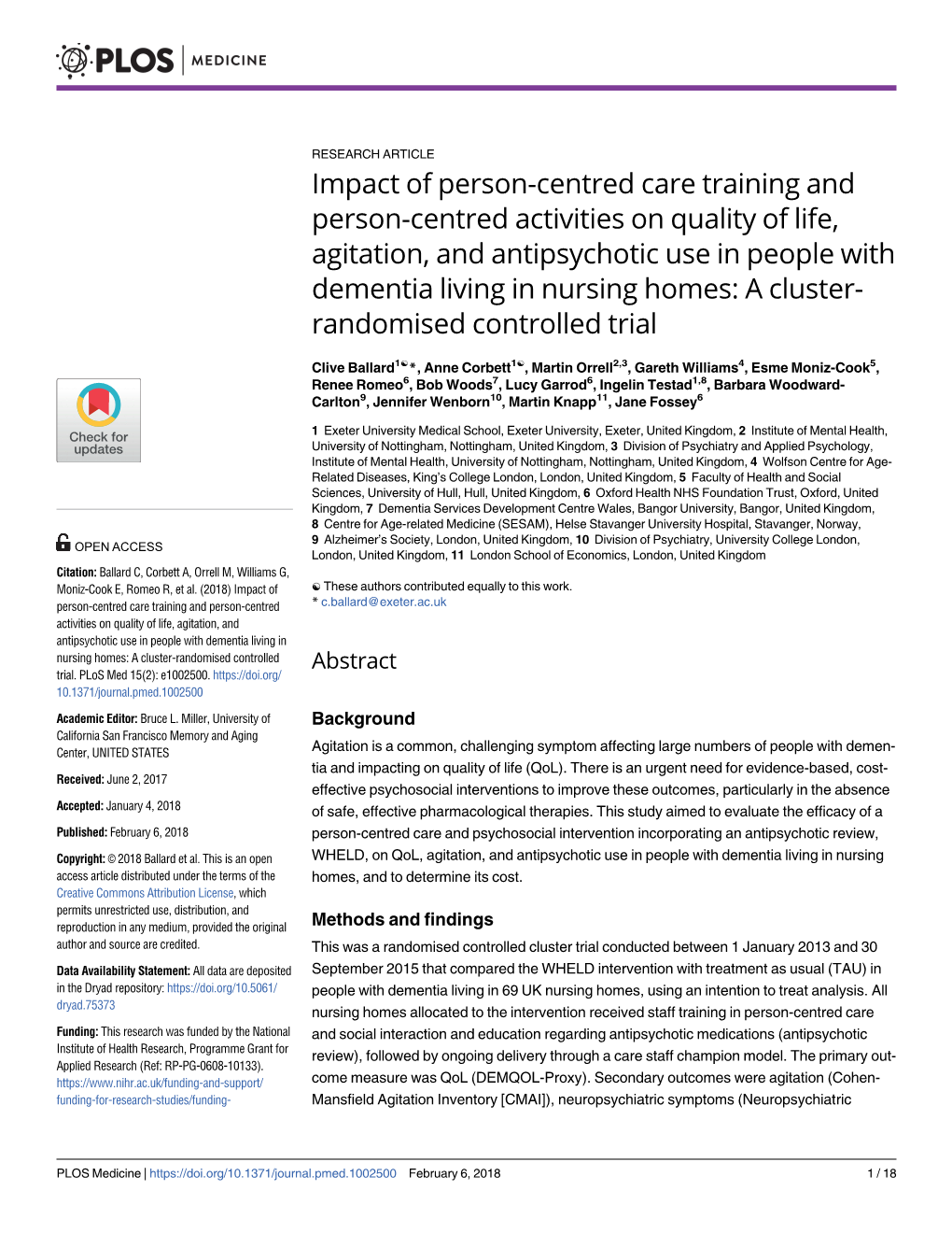 Impact of Person-Centred Care Training