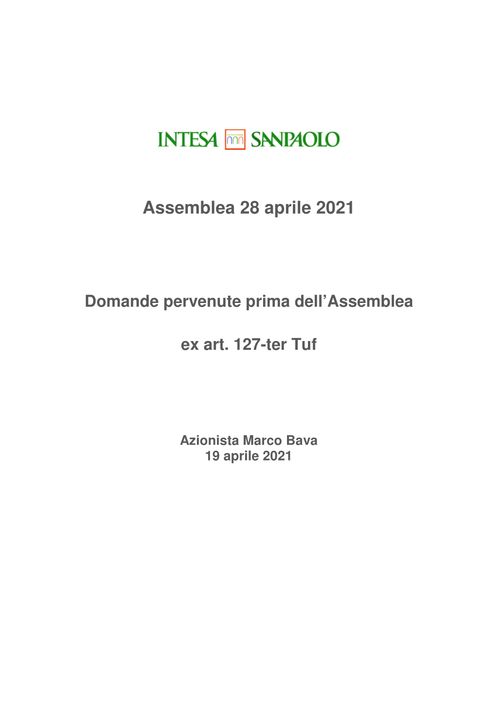 Assemblea 28 Aprile 2021