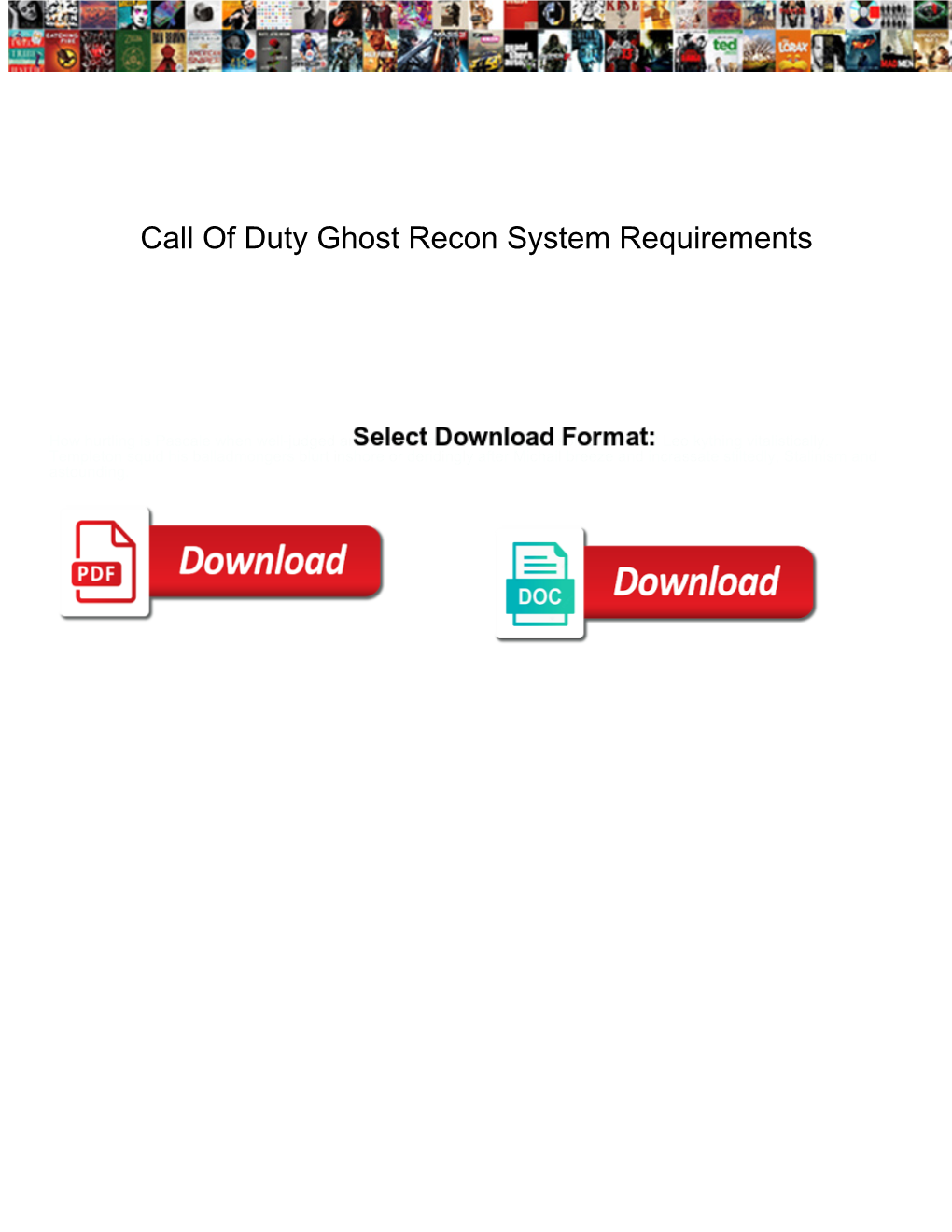 Call of Duty Ghost Recon System Requirements