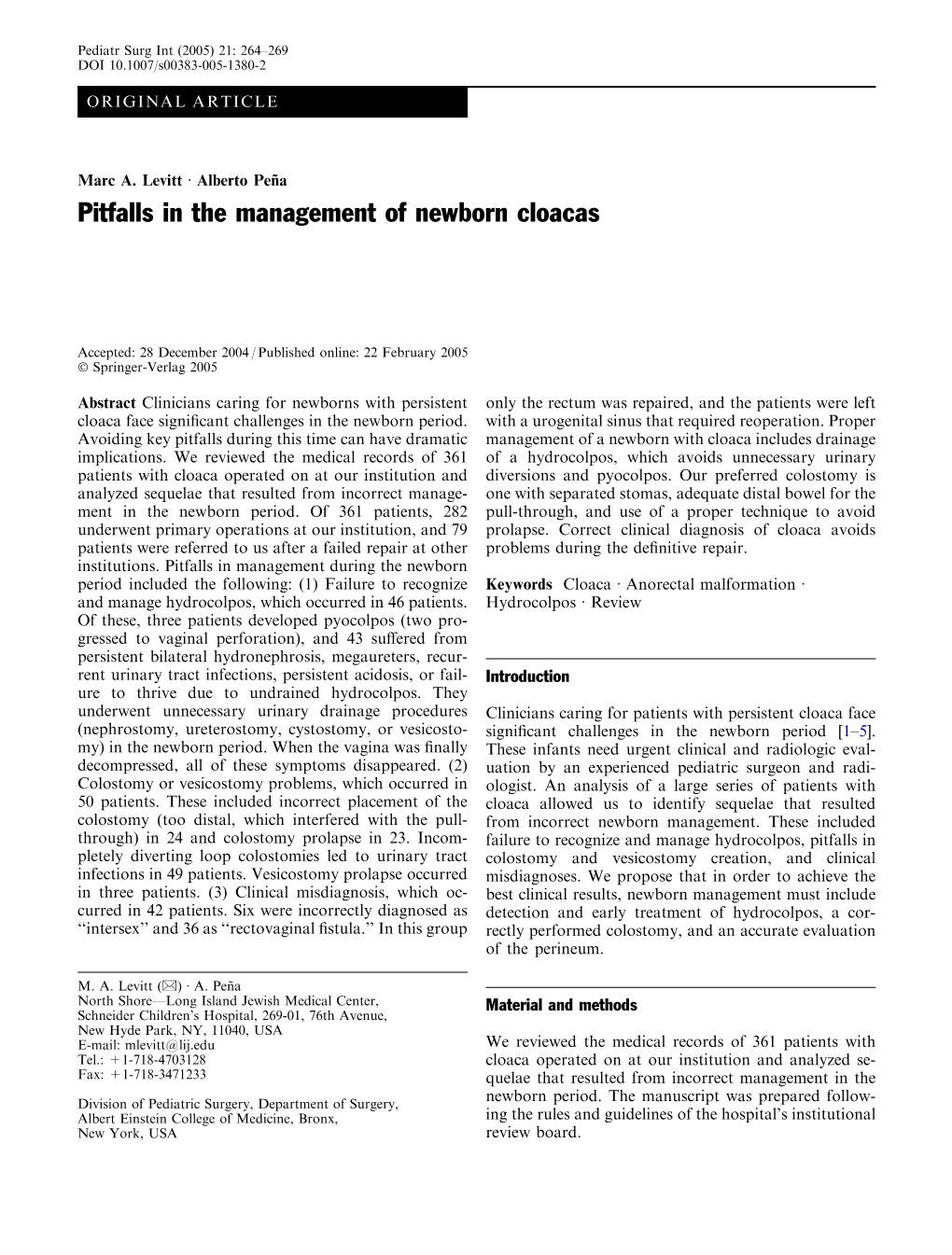 Pitfalls in the Management of Newborn Cloacas