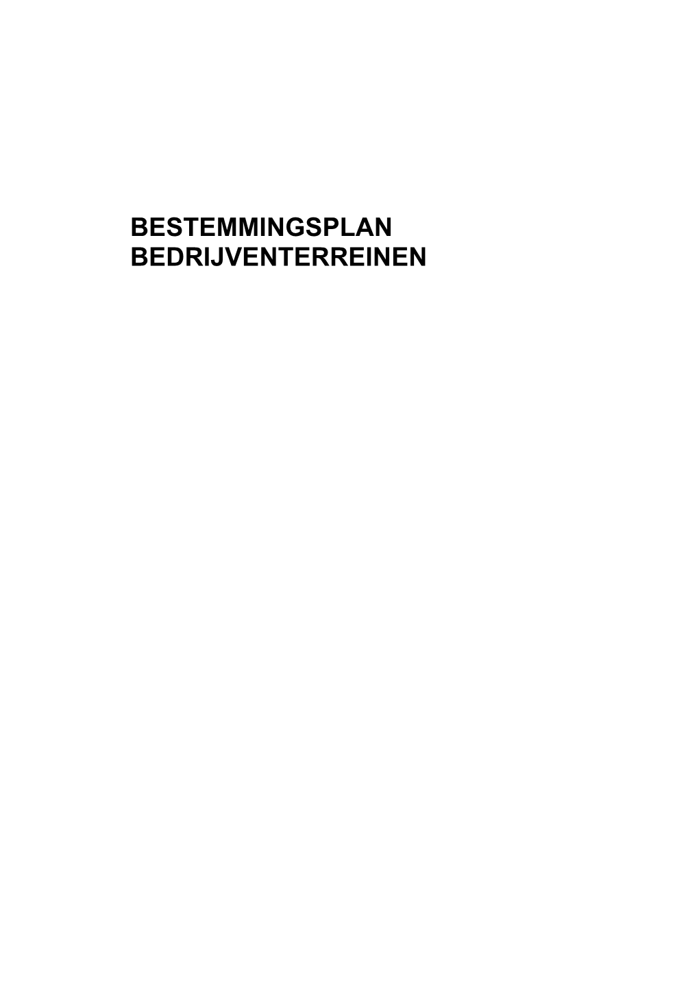 Bestemmingsplan Bedrijventerreinen