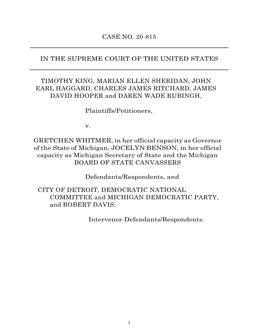 Case No. 20-815 in the Supreme Court of the United States