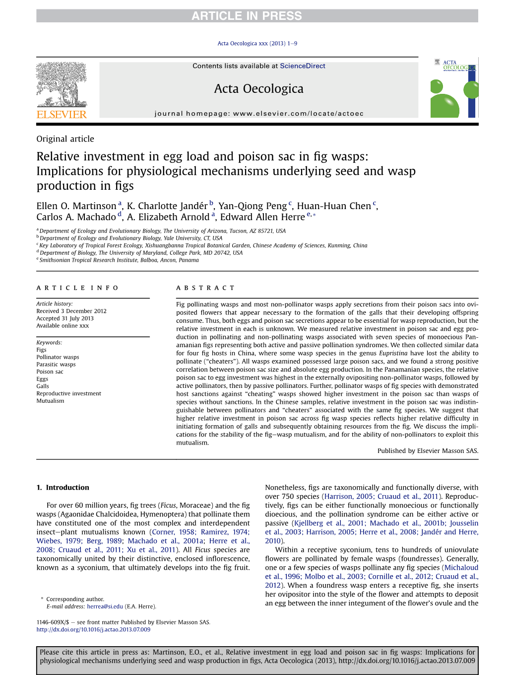 Relative Investment in Egg Load and Poison Sac in Fig Wasps