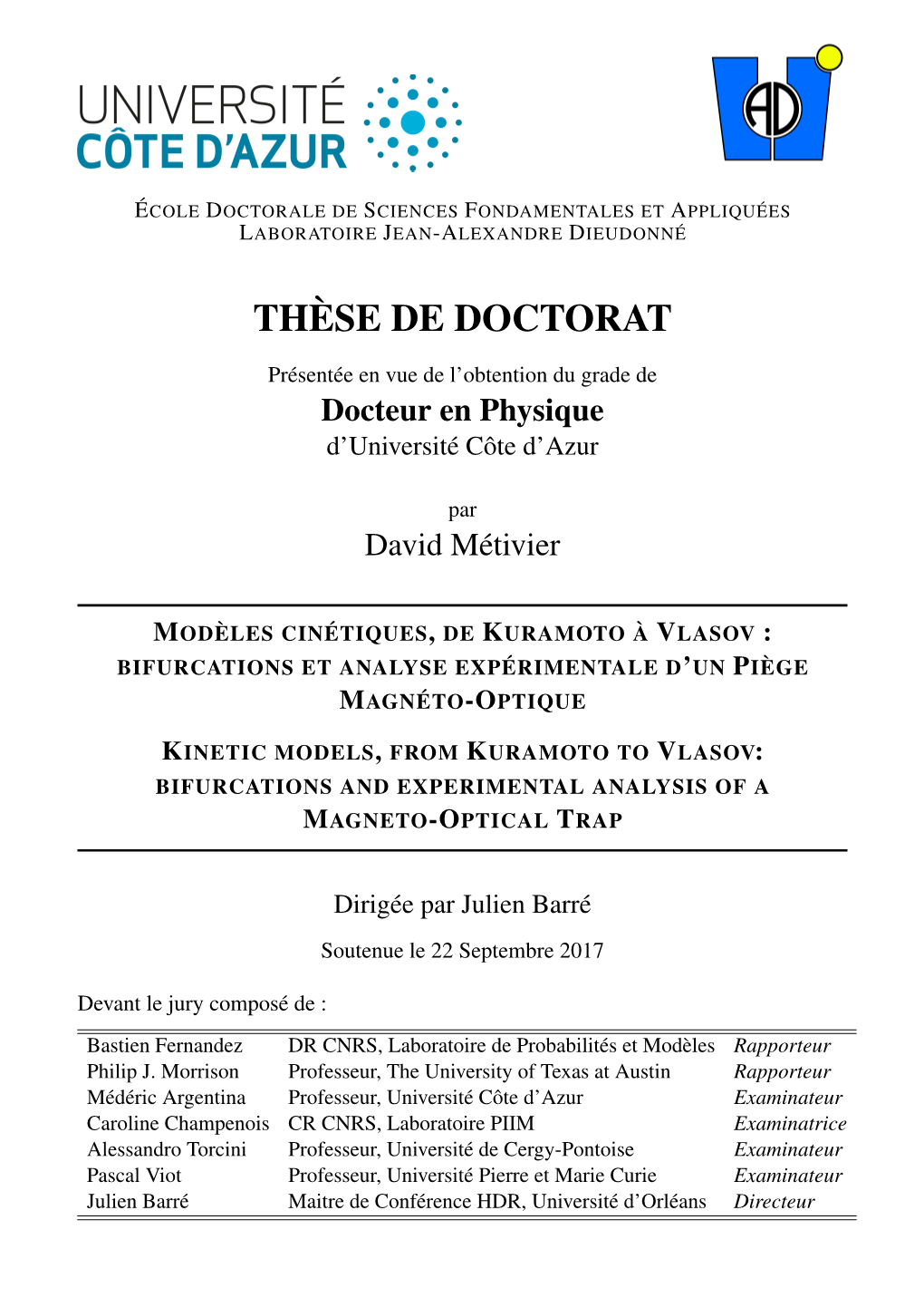 Phd Thesis) Highlights the Crucial Contribution of J.D