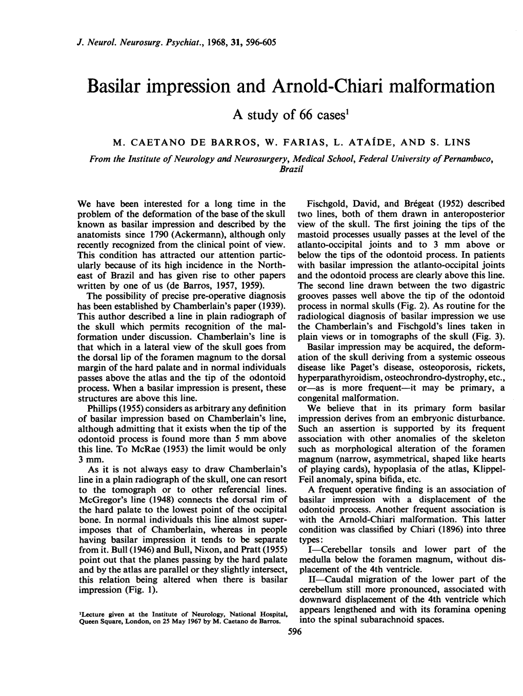 Basilar Impression and Arnold-Chiarimalformation