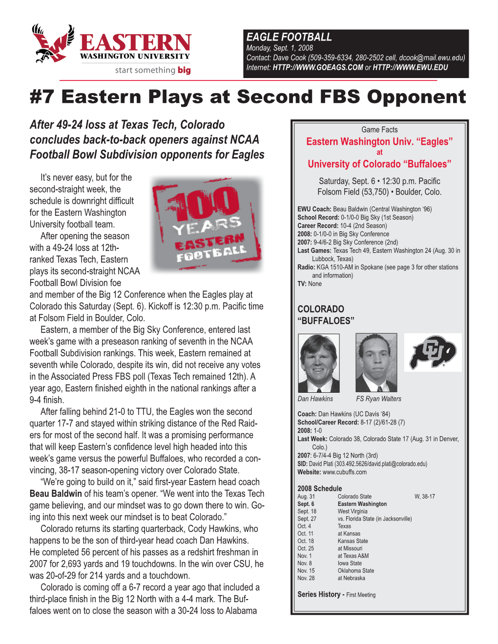 7 Eastern Plays at Second FBS Opponent