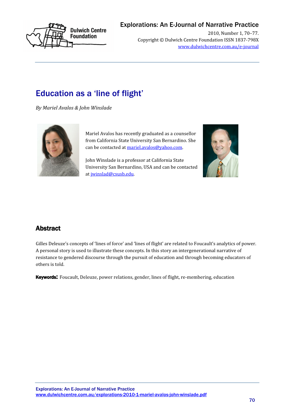 Education As a 'Line of Flight'