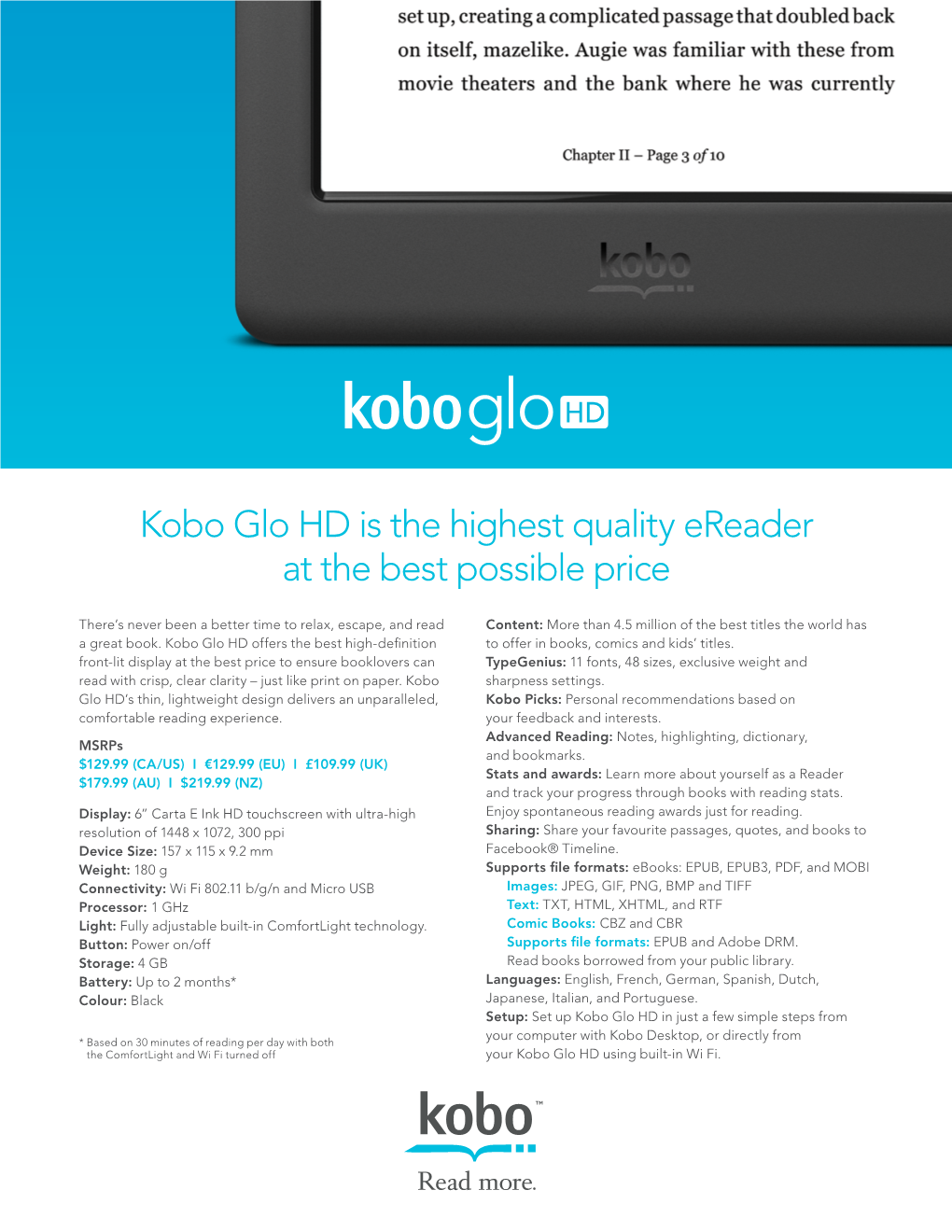 Kobo Glo HD Is the Highest Quality Ereader at the Best Possible Price