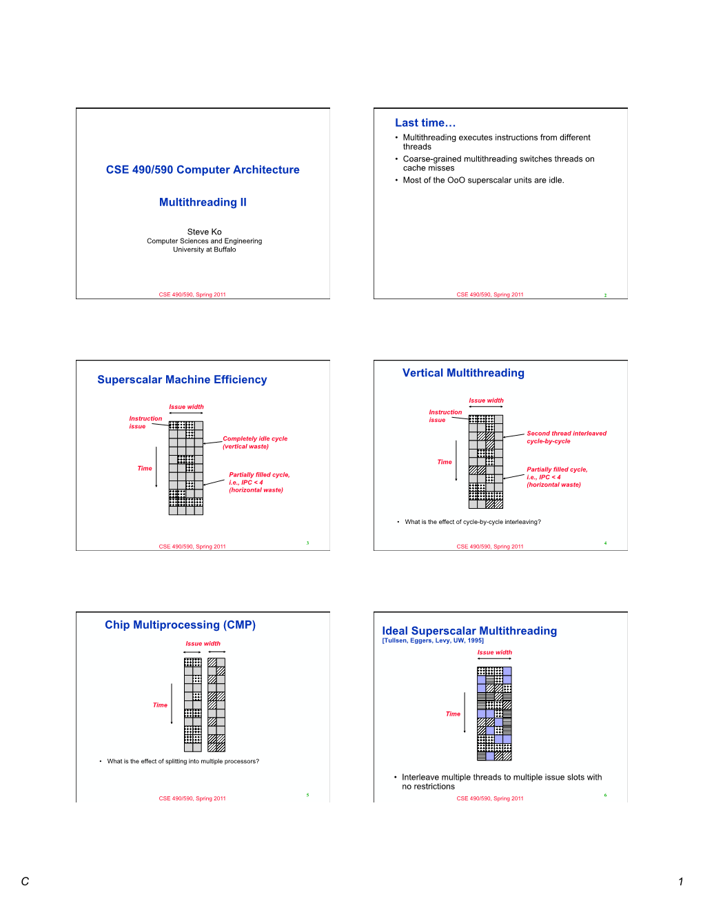 CSE 490/590 Computer Architecture Multithreading II Last Time…