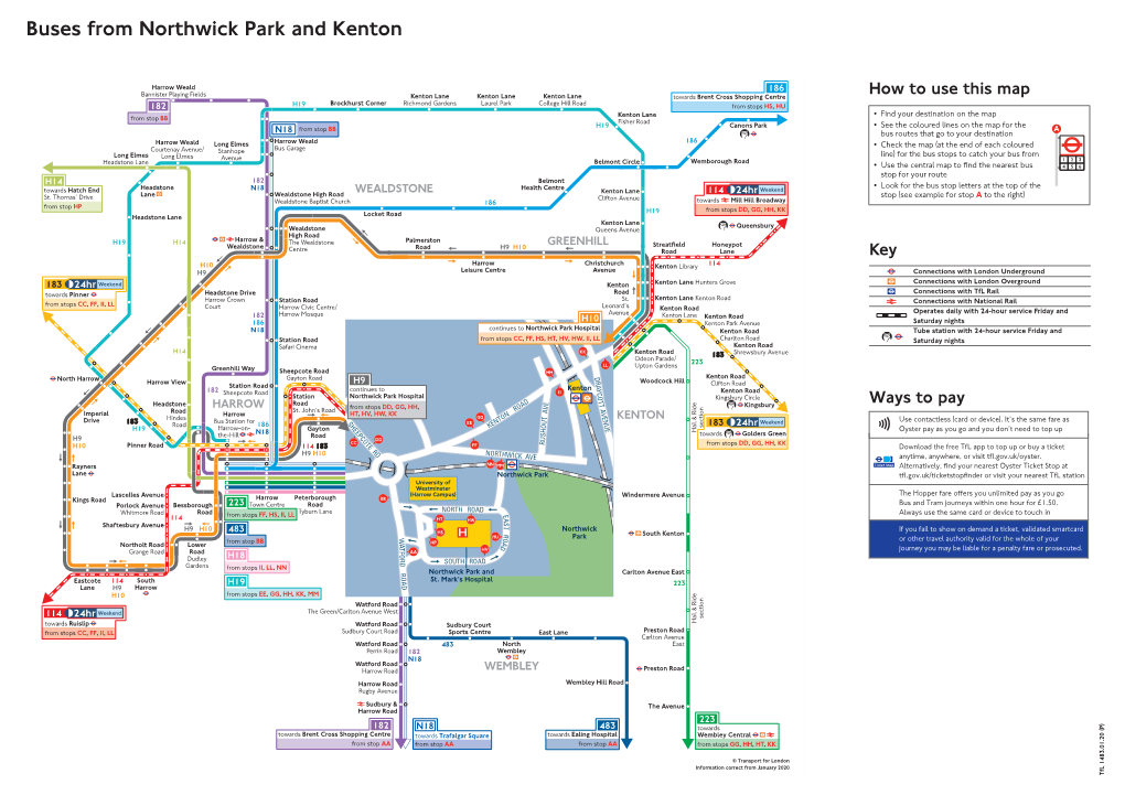 Buses from Northwick Park and Kenton