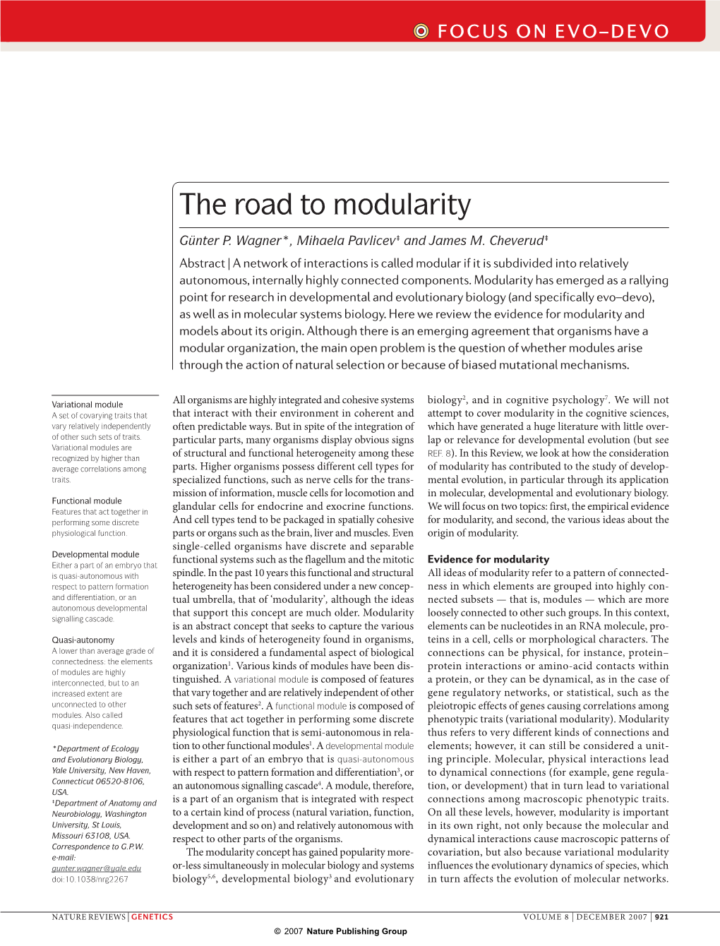 The Road to Modularity