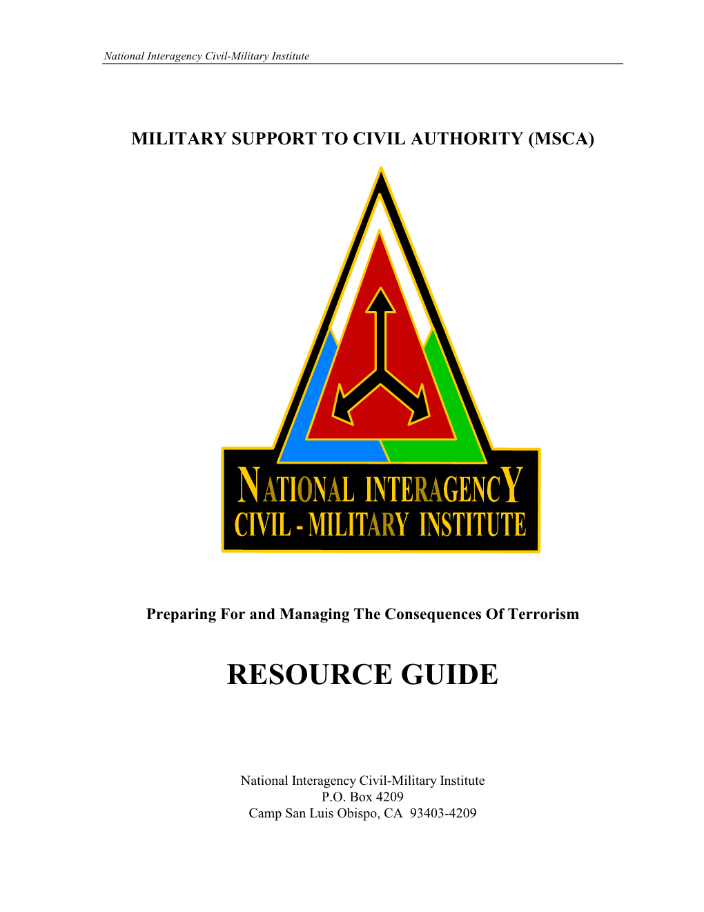 Military Support to Civil Authority (Msca)