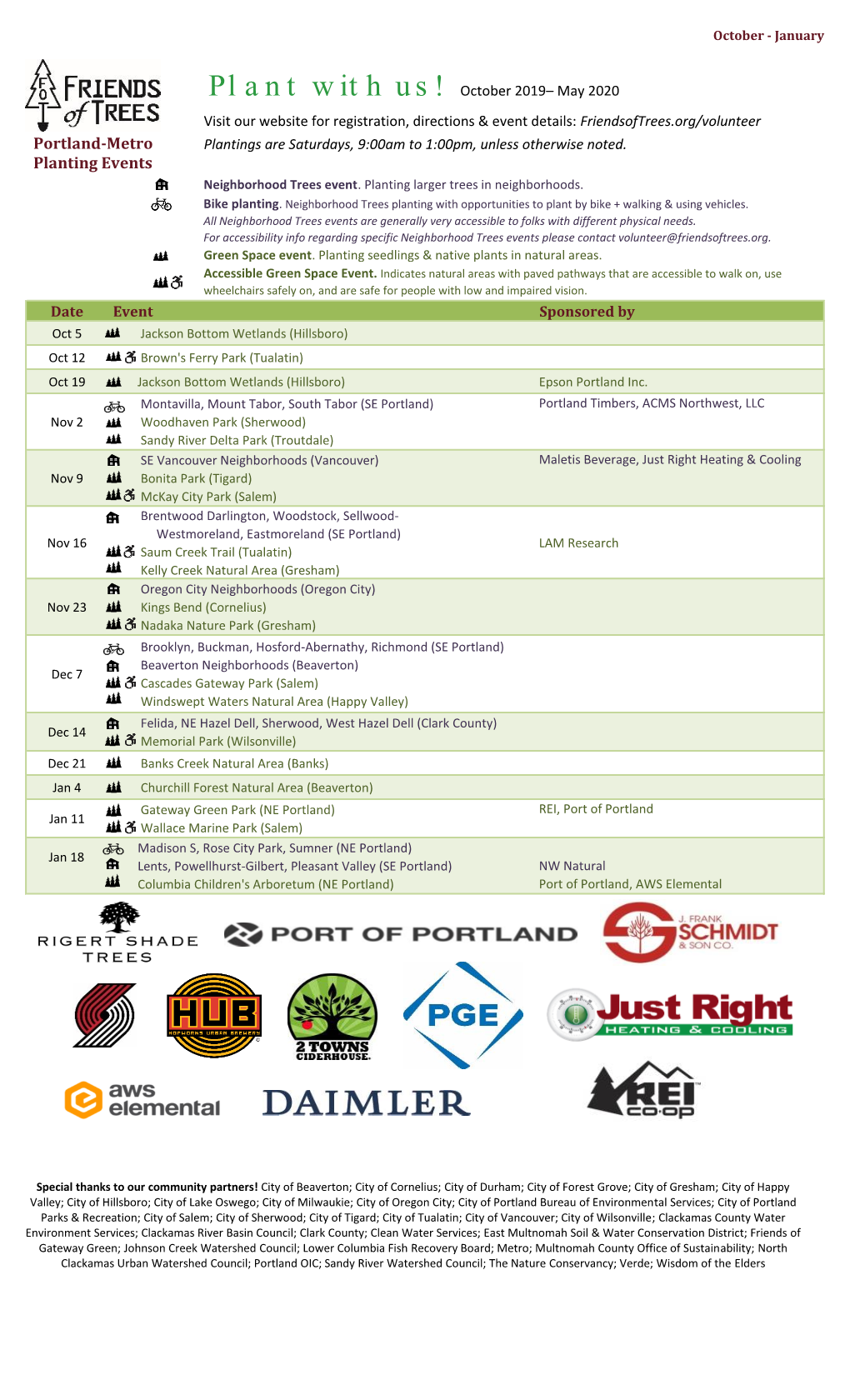 Portland-Metro Planting Events