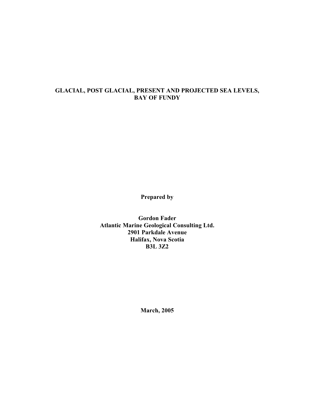 17. Fader Glacial Sea Level Change