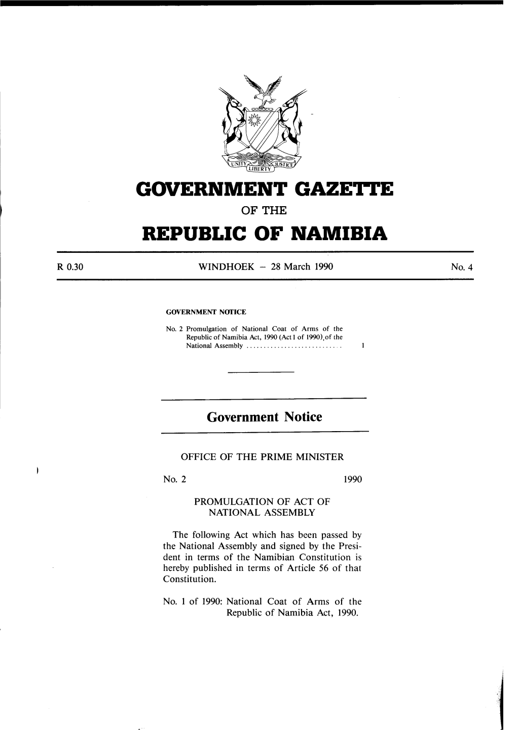 Government Gazette Republic of Namibia