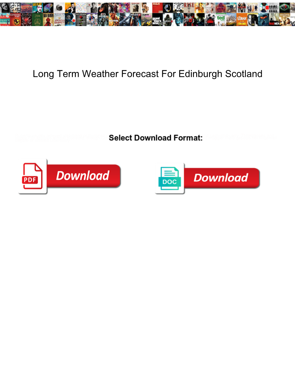 Long Term Weather Forecast for Edinburgh Scotland