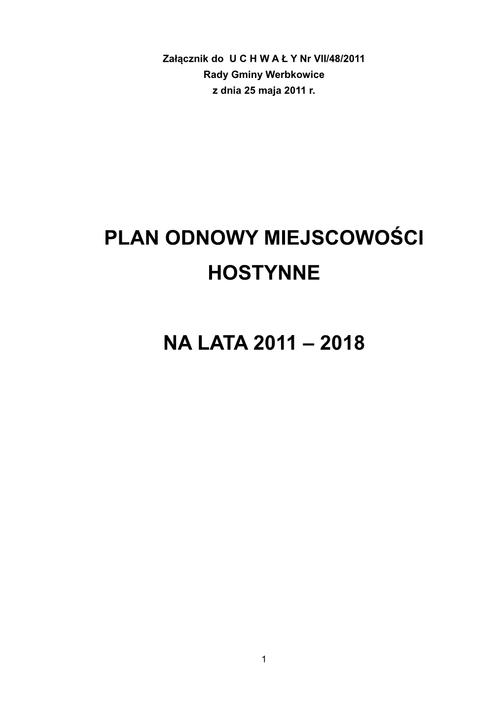 Plan Odnowy Miejscowości Hostynne