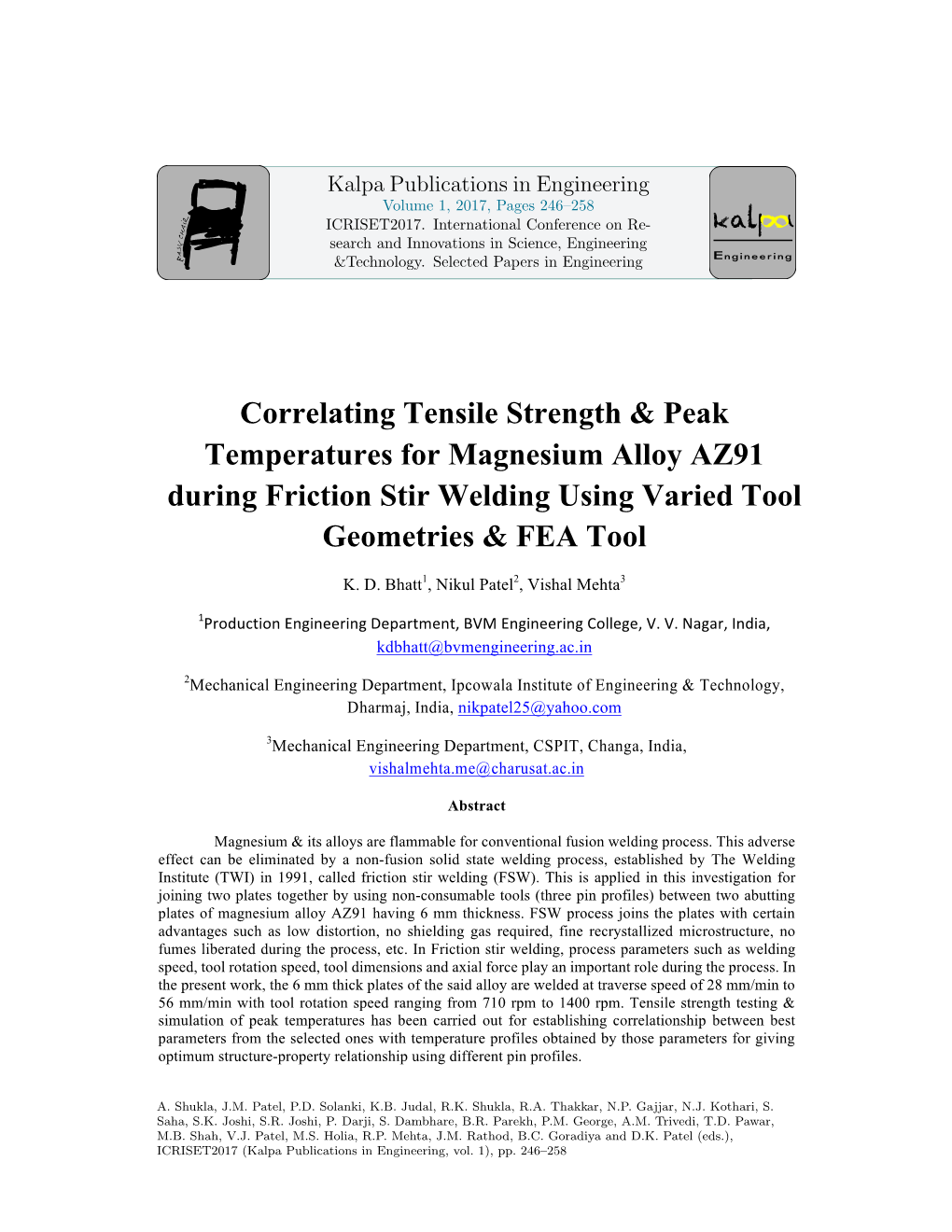 Correlating Tensile Strength & Peak Temperatures for Magnesium Alloy