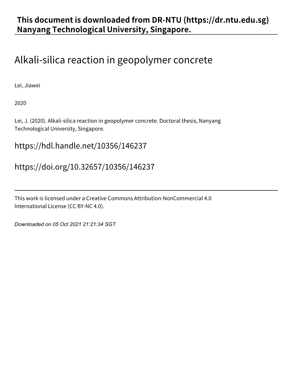 Alkali‑Silica Reaction in Geopolymer Concrete