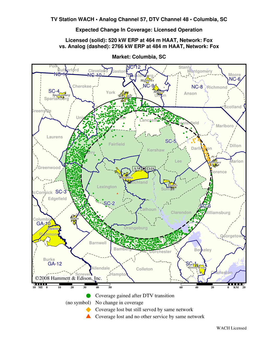 TV Station WACH • Analog Channel 57, DTV Channel 48 • Columbia, SC