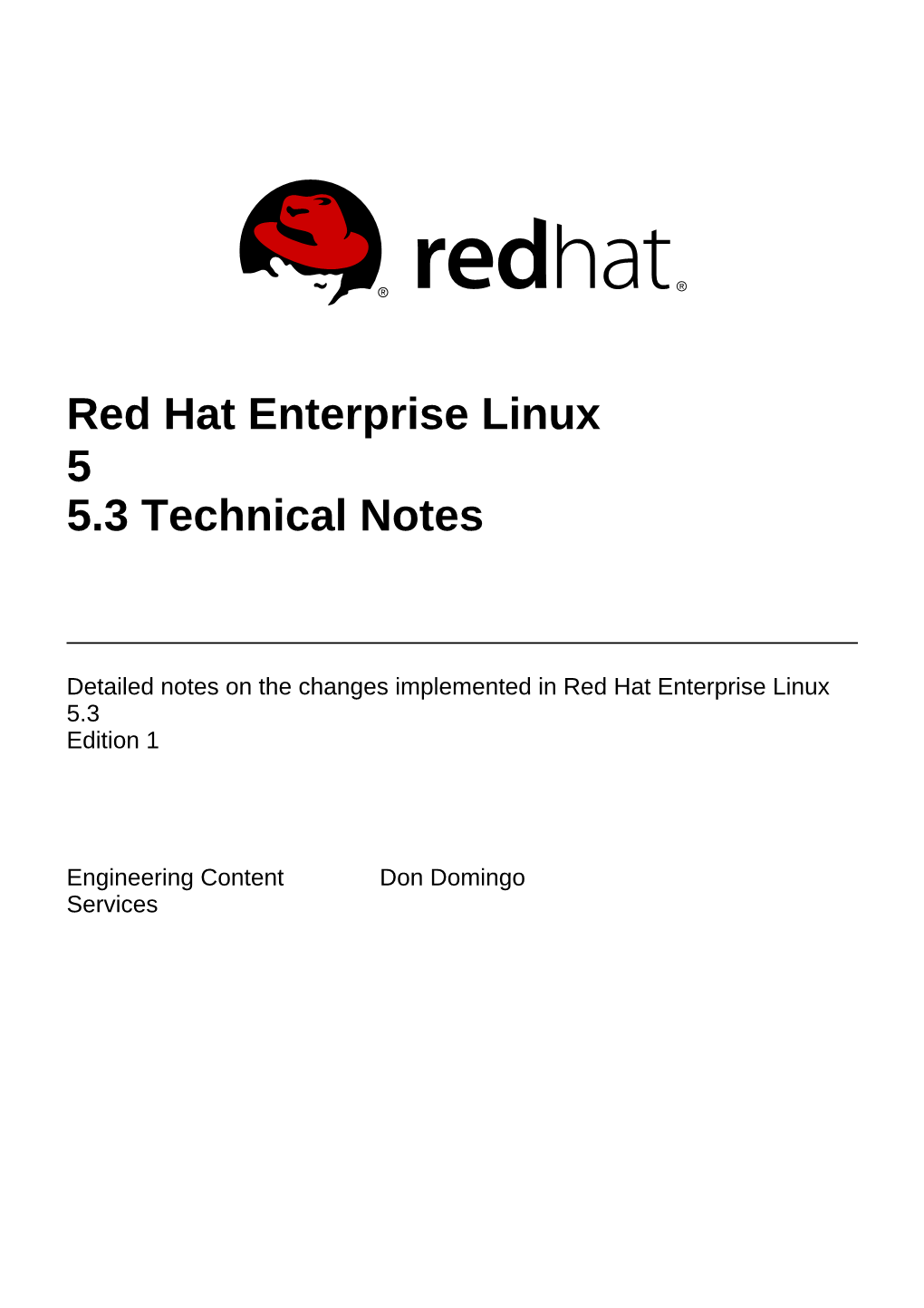 Red Hat Enterprise Linux 5 5.3 Technical Notes