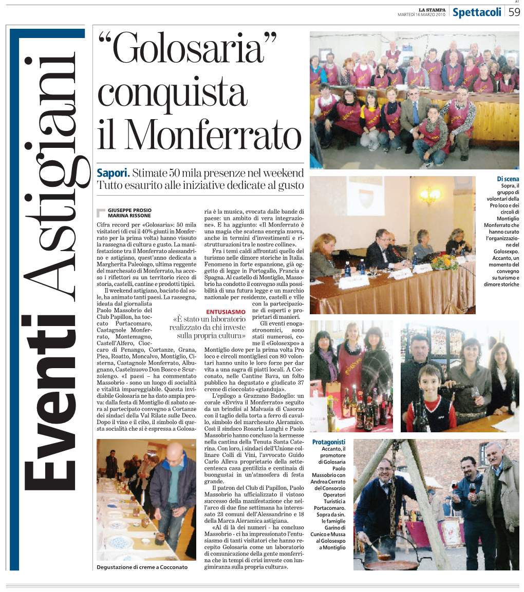 Golosaria” Conquista Il Monferrato