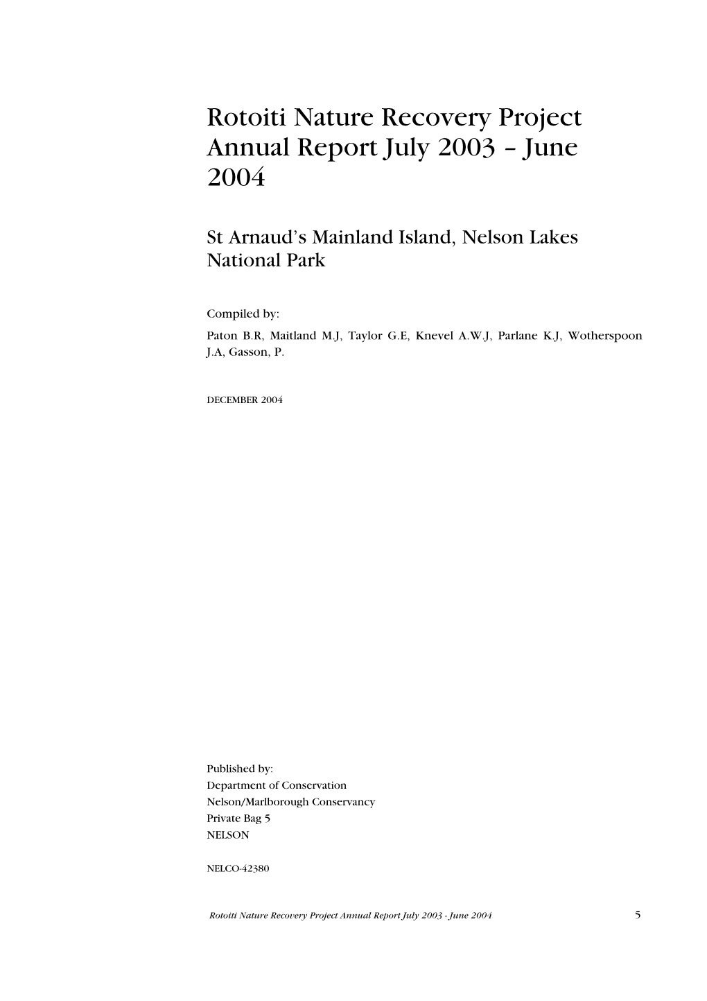 Rotoiti Annual Report 2003-2004