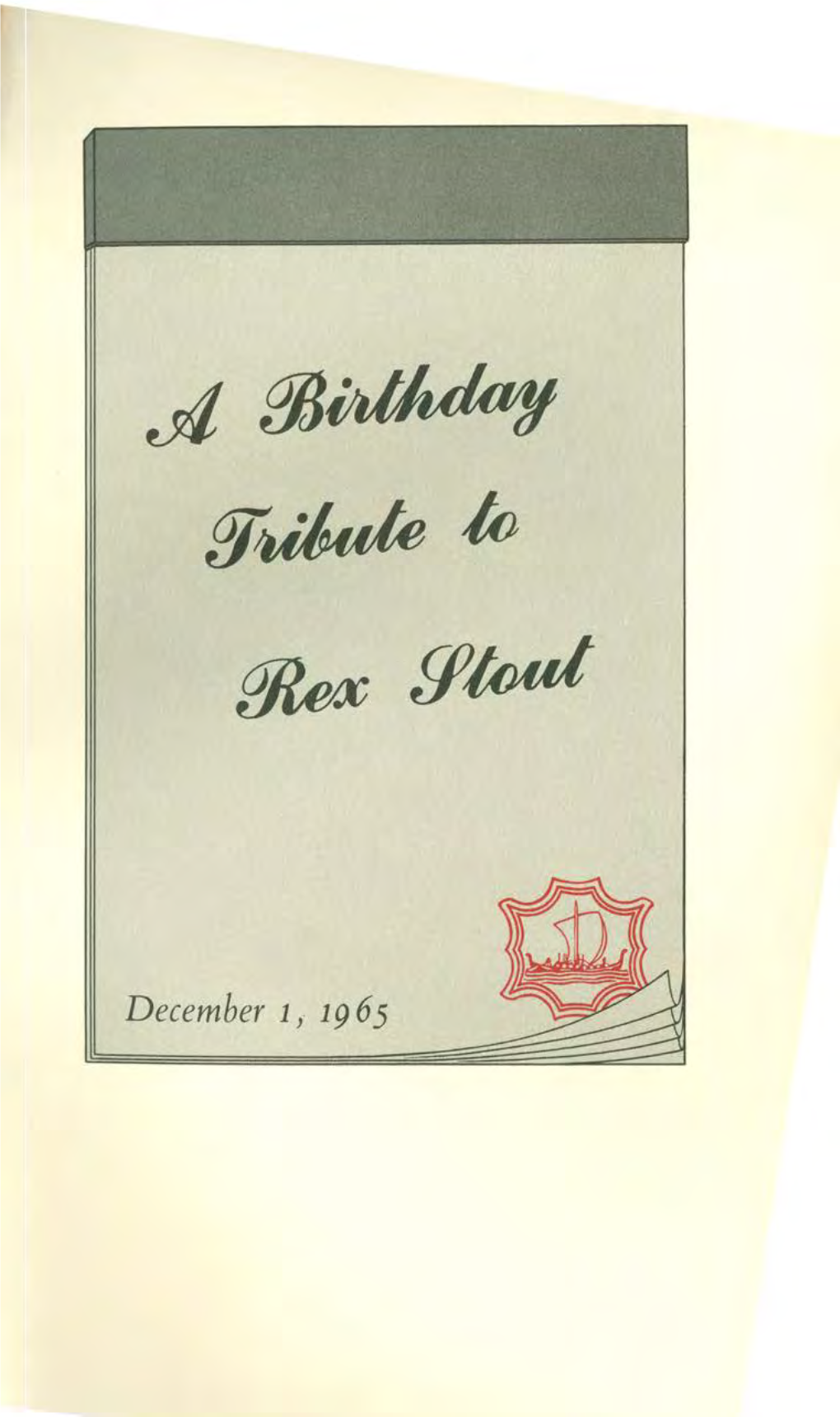 December 1' 19 65 Ji1 F/J~ F!7~ W REX STOUT