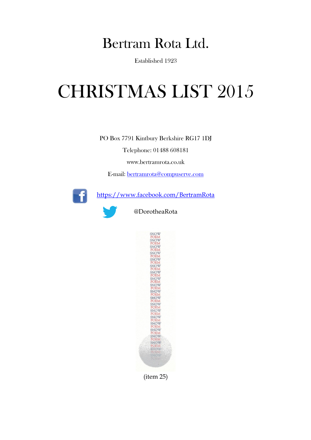 Christmas List 2015