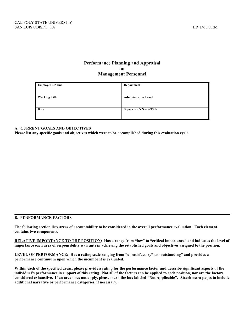 CAL POLY STATE UNIVERSITY Human Resources