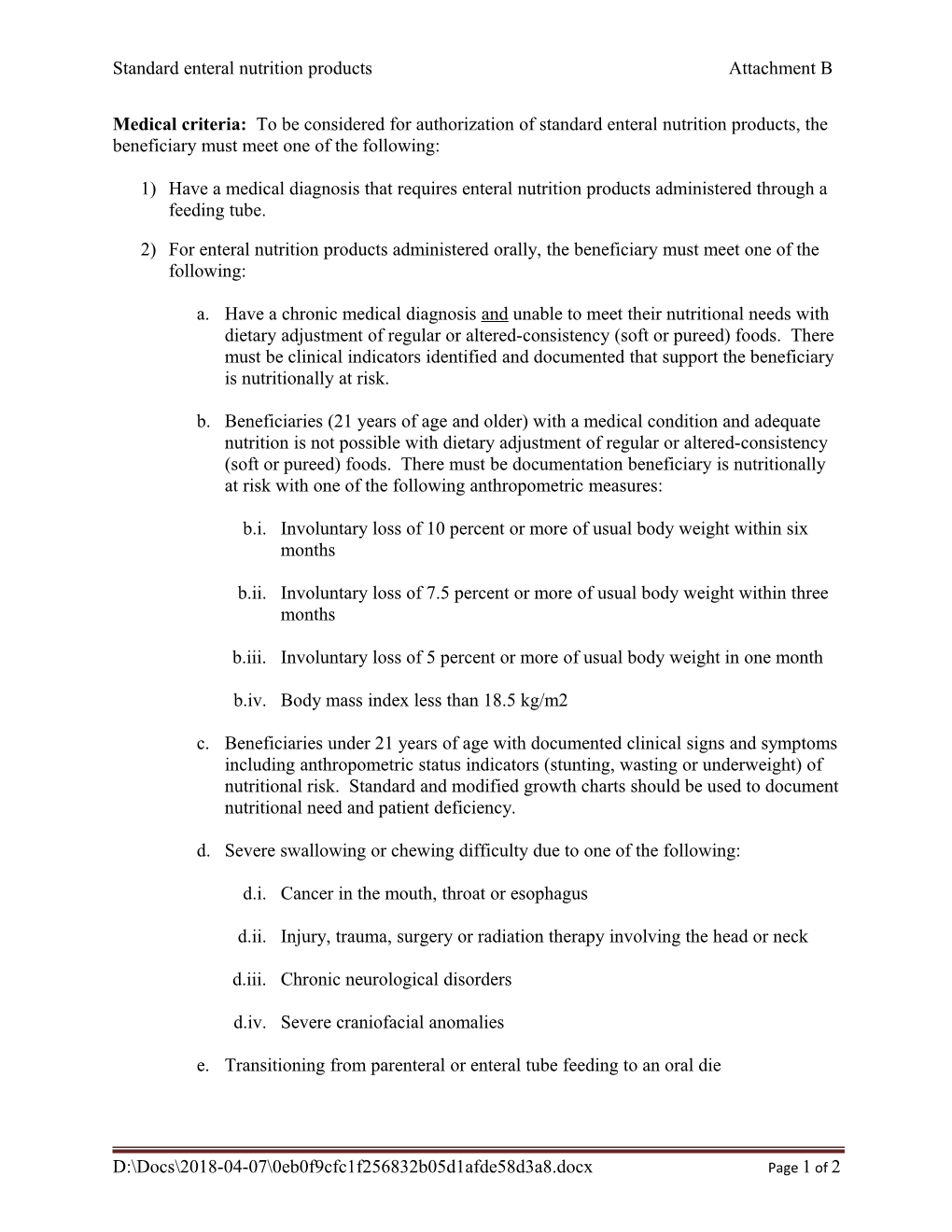 Standard Enteral Nutrition Products