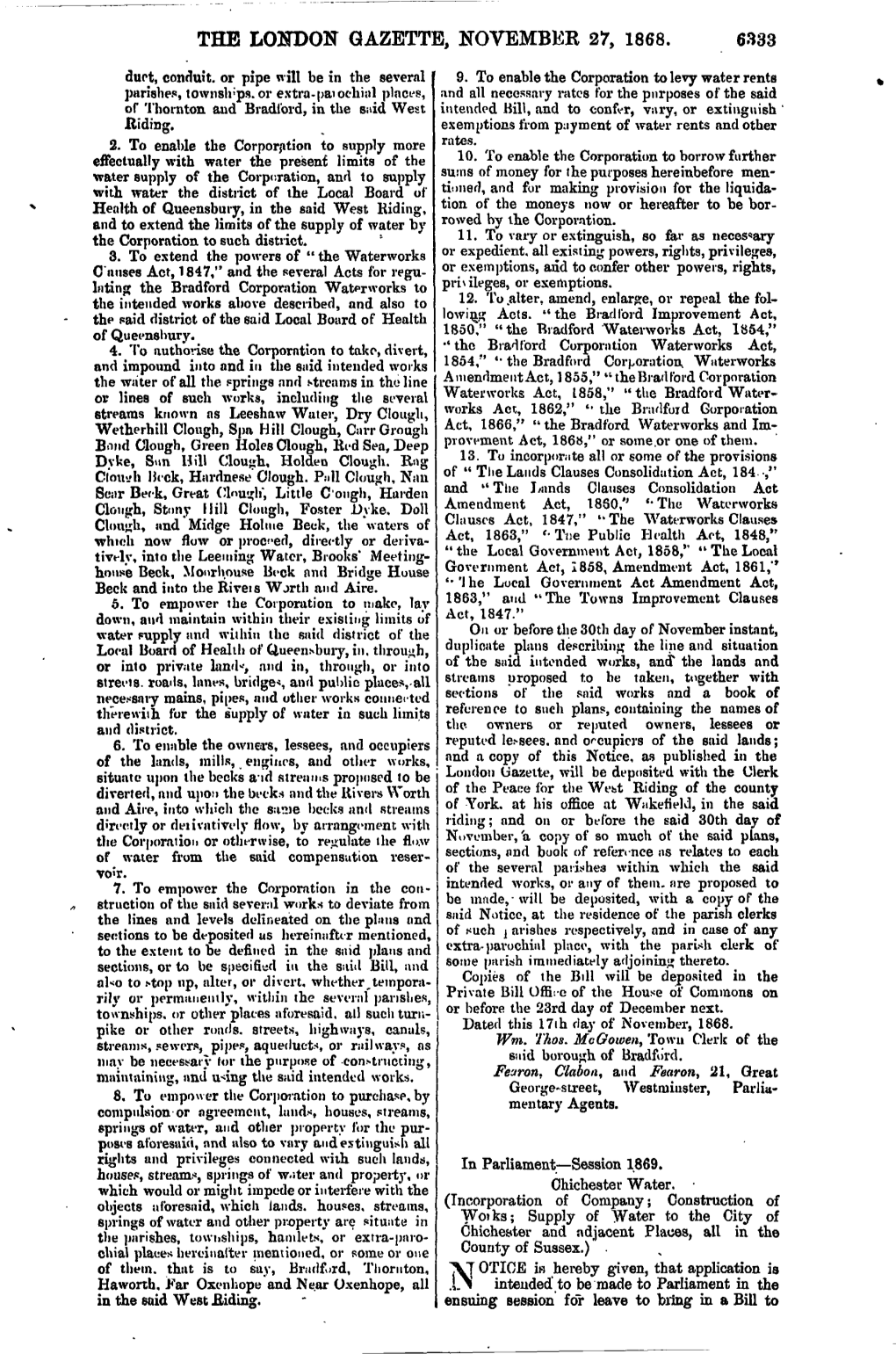 THE Lohdoff GAZETTE, NOVEMBER 27, 1868. 6333
