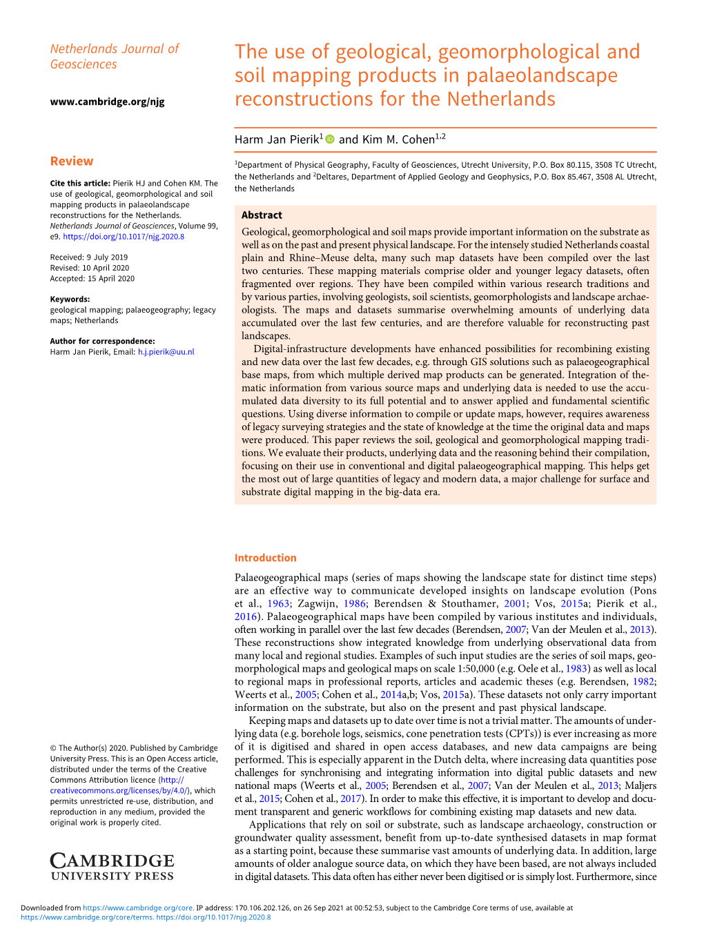 The Use of Geological, Geomorphological and Soil Mapping Products in Palaeolandscape Reconstructions for the Netherlands