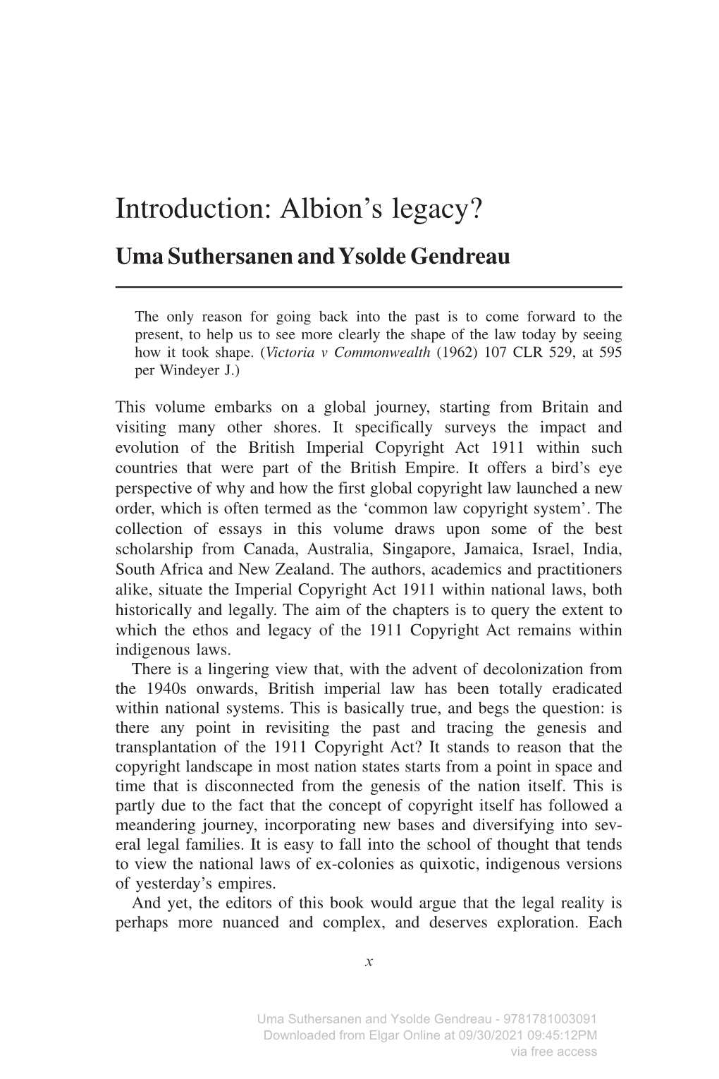 Introduction: Albion's Legacy?