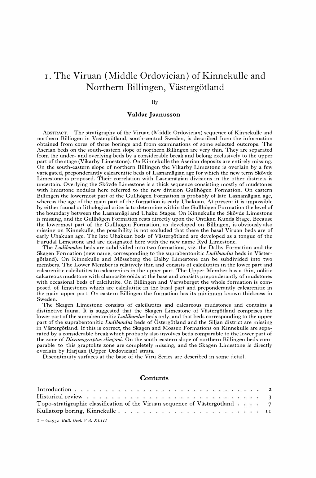 (Middle Ordovician) of Kinnekulle and Northern Billingen