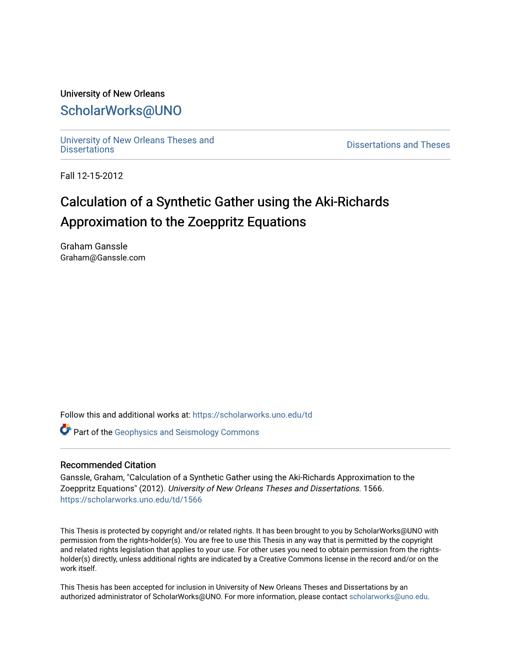 Calculation of a Synthetic Gather Using the Aki-Richards Approximation to the Zoeppritz Equations