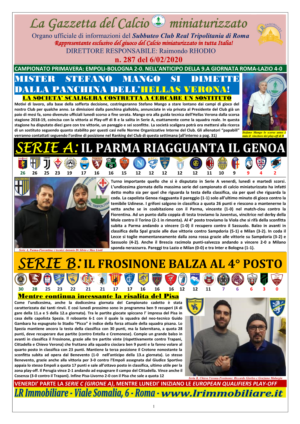 Prossimo Incontro Del Subbuteo Club Real Tripolitania