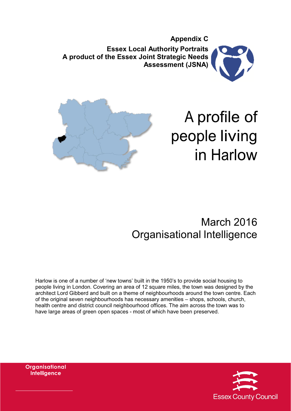 A Profile of People Living in Harlow