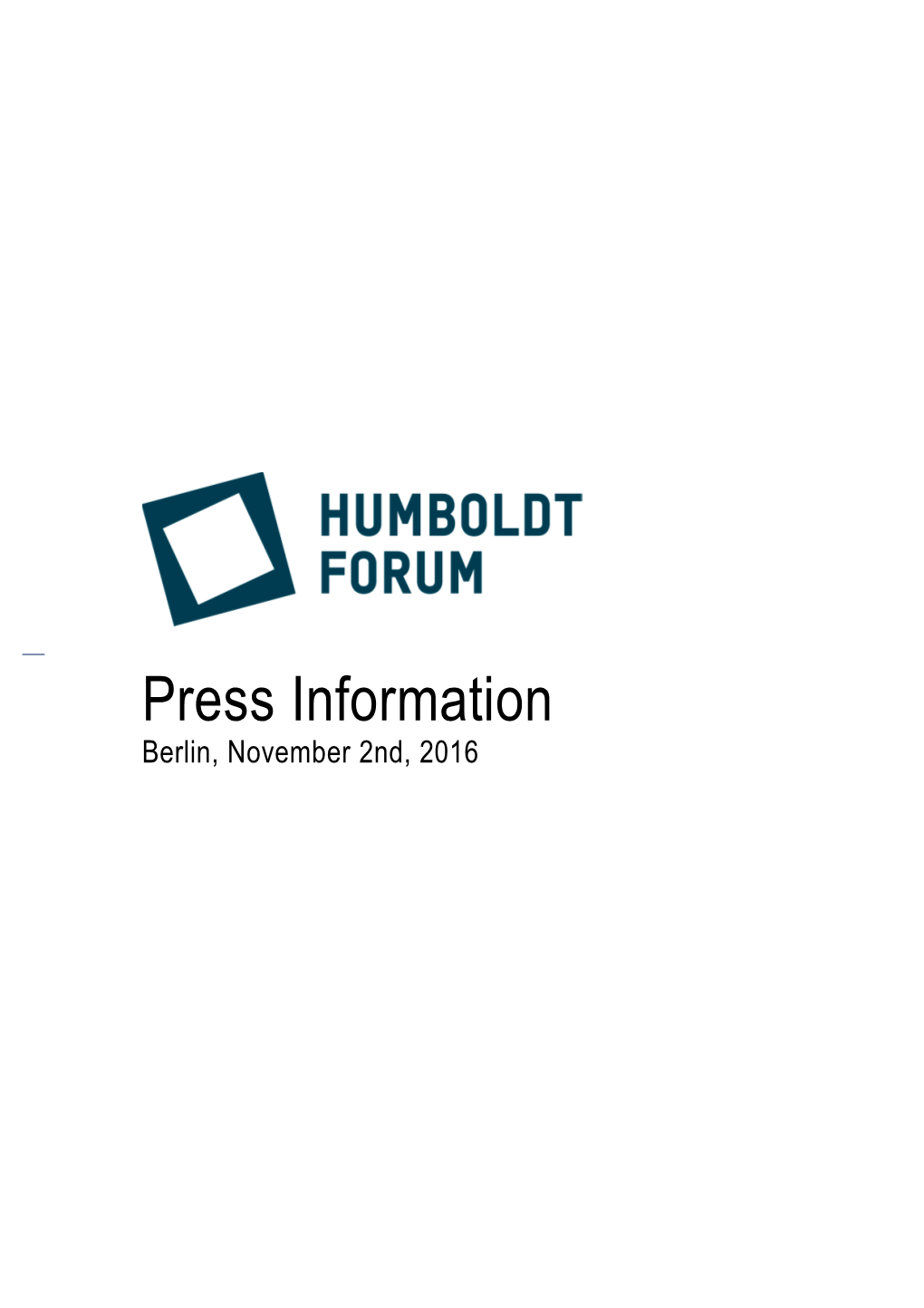 Press Information Berlin, November 2Nd, 2016